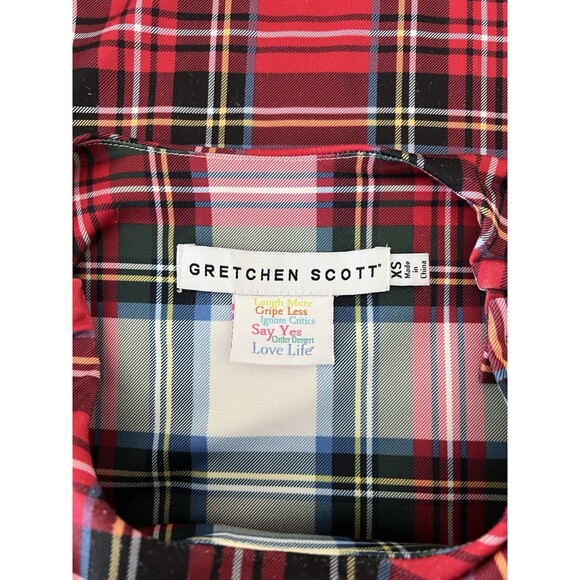 Gretchen Scott Red Plaid Dress Holiday Size XS - Picture 7 of 9